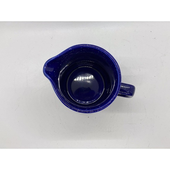 Vintage Japan Stoneware Speckled Cobalt Blue Creamer/ Pourer w/ Handle & Stamped - Picture 3 of 7